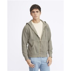 Garment-Dyed Hooded Full-Zip Sweatshirt