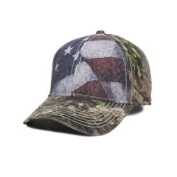Camo with Flag Sublimated Front Panels Cap